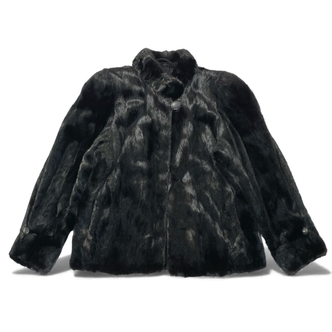 87L17 POLA amian SAGA MINK ROYAL サガミンクロイヤル 金サガ ダークミンク ファーコート サイズF ブラック 最高級本毛皮 MINK FUR ポケット有t18r