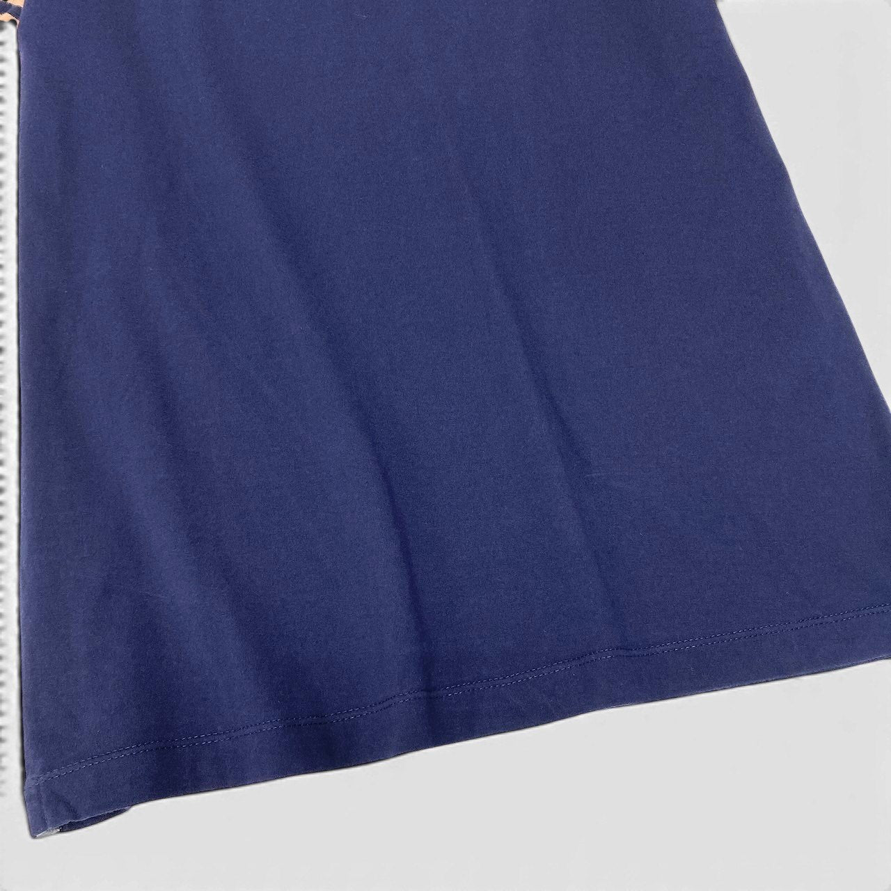 18e29 BRUNELLO CUCINELLI ブルネロクチネリ SLIM FIT リブネック 半袖Tシャツ カットソー サイズXS ネイビー ベージュ コットン100％ メンズ 紳士服o07t