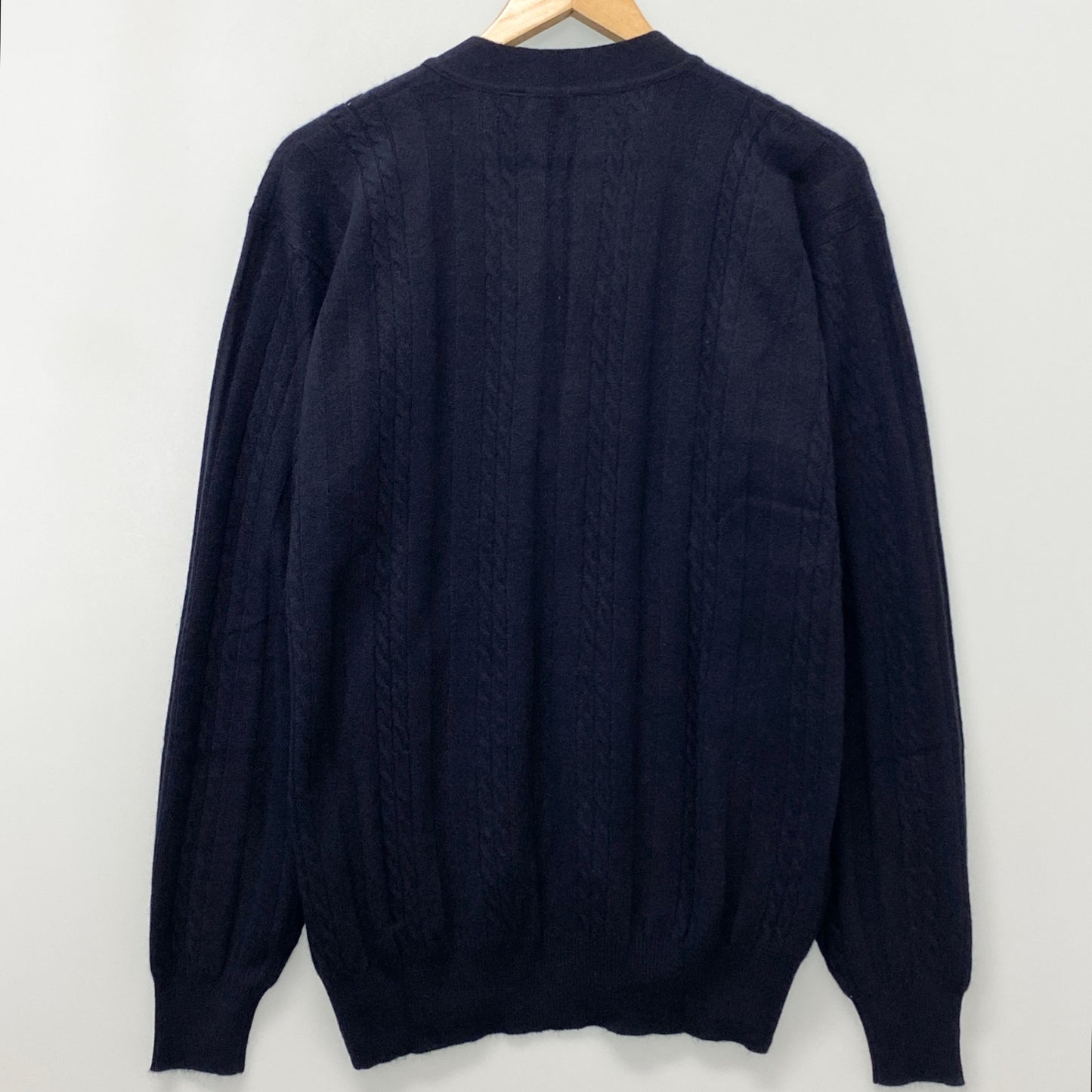 78b12 【新品保管品】GOBI ゴビ カシミヤニットカーディガン Vネックカーディガン カシミア モンゴル製 Lサイズ ネイビー カシミヤ100％ メンズ 男性用u02t