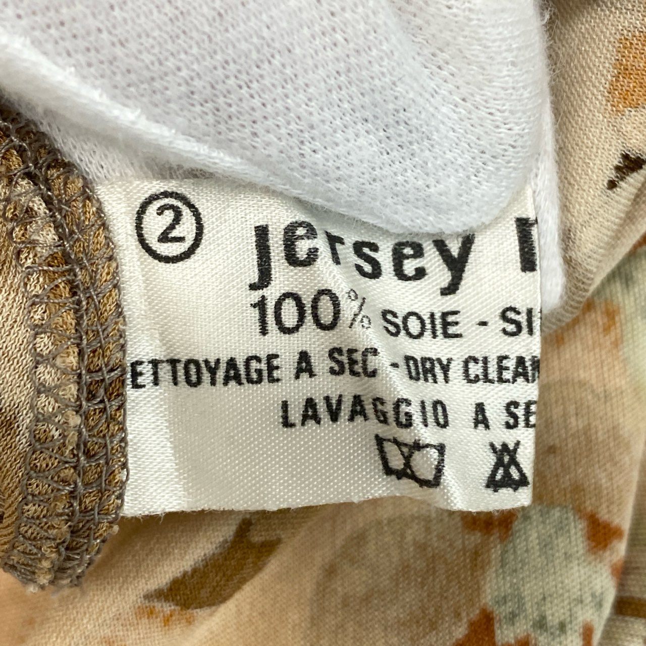 78i11 LEONARD レオナール 長袖ワンピース ウエスト切替ワンピース 花柄 総柄 ジャージー レディース 女性用 2 ベージュ系 マルチカラー シルク100％u02t