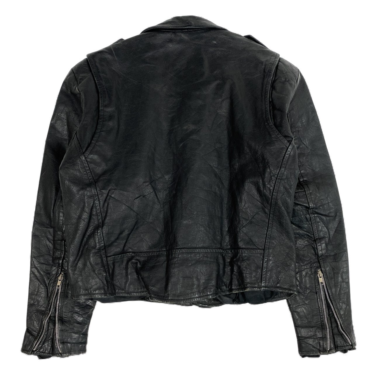 6L17 WILSONS LEATHER ウィルソンズレザー ダウブルライダースジャケット レザージャケット Lサイズ ブラック レザー メンズo07t