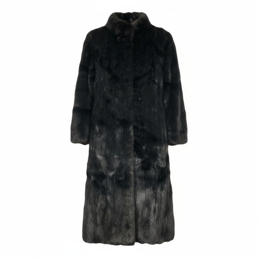 10L15 ダークミンク 丈115cm 超ロングコート サイズ9号 ブラック 本毛皮 MINK FUR リアルファー 毛質◎t18r