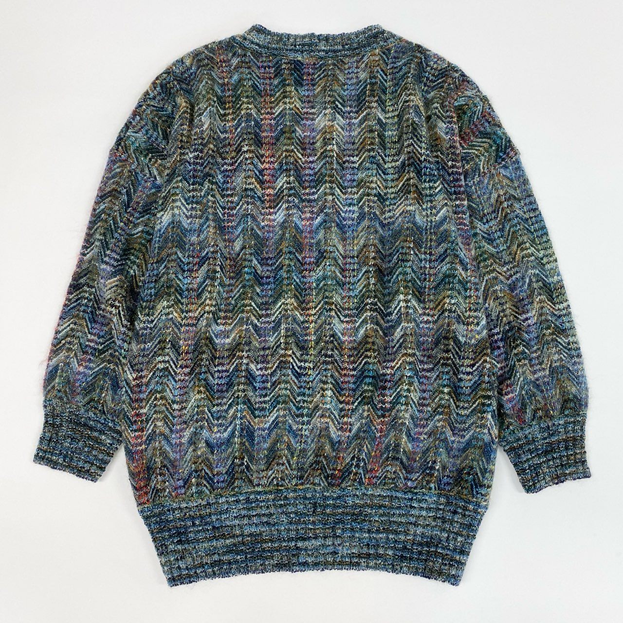 8j10 《美品》MISSONI ミッソーニ ミックスニット ニットセーター ロングスリーブ 72サイズ マルチカラー メンズu02t