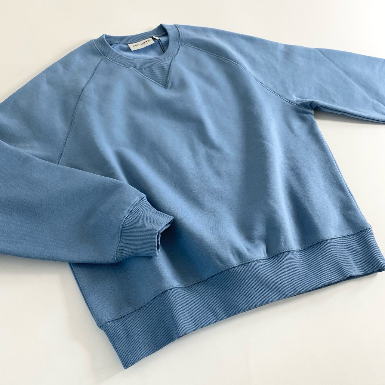 60e11 《未使用保管品》 タグ付 Carhartt WIP カーハート ダブルアイピ― Chase Women's Sweatshirt スウェット トレーナー クルーネック プルオーバー I028391 XSサイズ ブルー