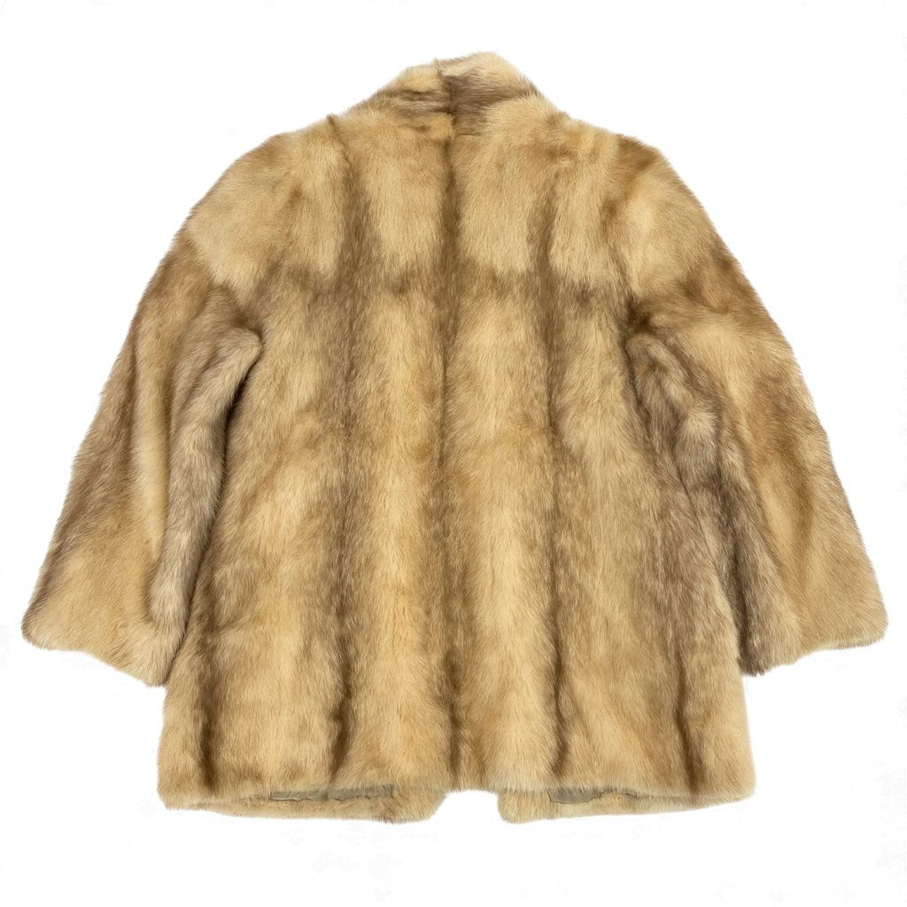 25L15 クロスミンク ファーコート サイズ11号 クリーム系 本毛皮 パステルミンク MINK FUR ポケット有t18r