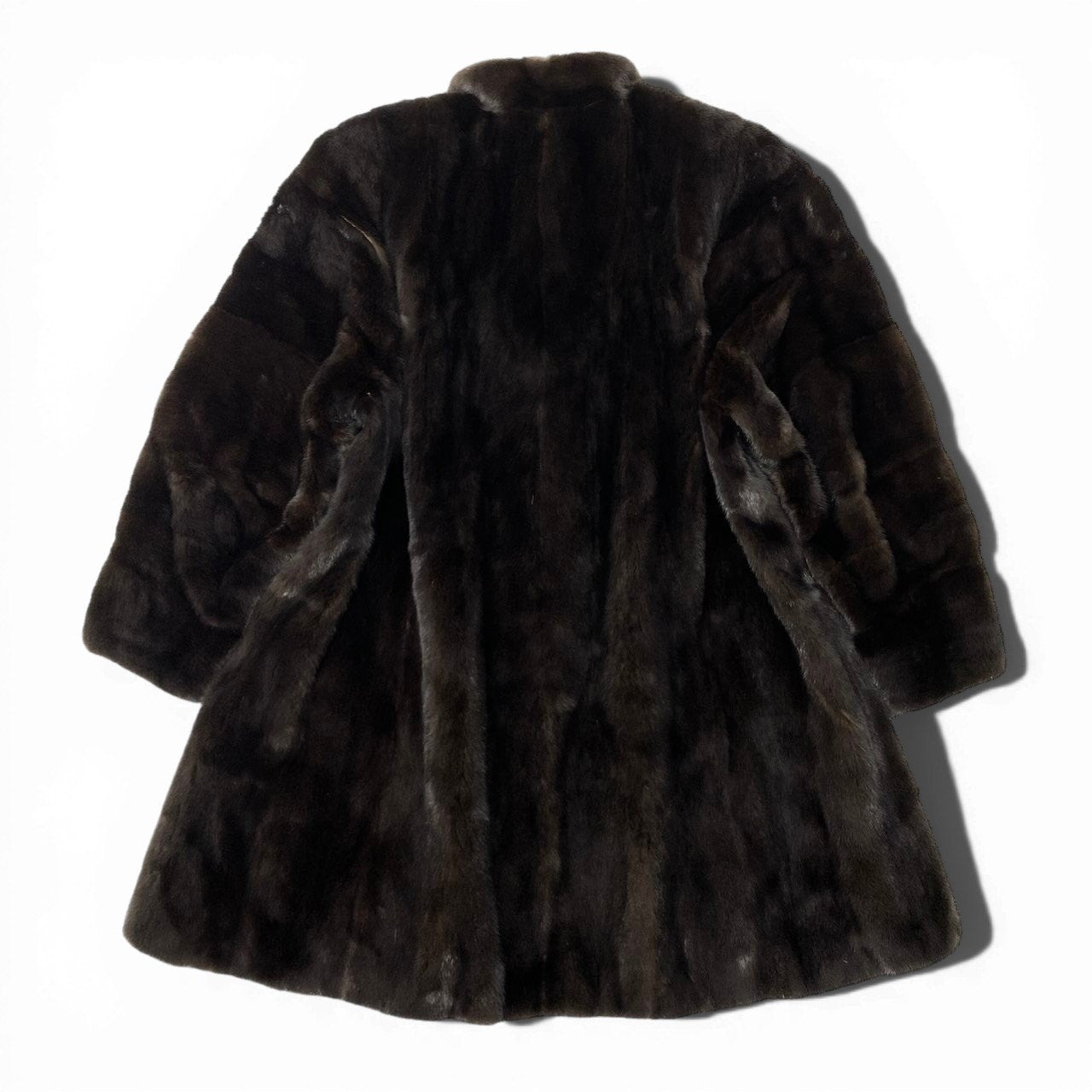 25c14 《5つ星》 AMERICAN FUR AWARDS アメリカンファーアワード デミバフミンク ロングコート サイズF ブラウン 最高級本毛皮 Mink Fur Long Coat タグ付t18r