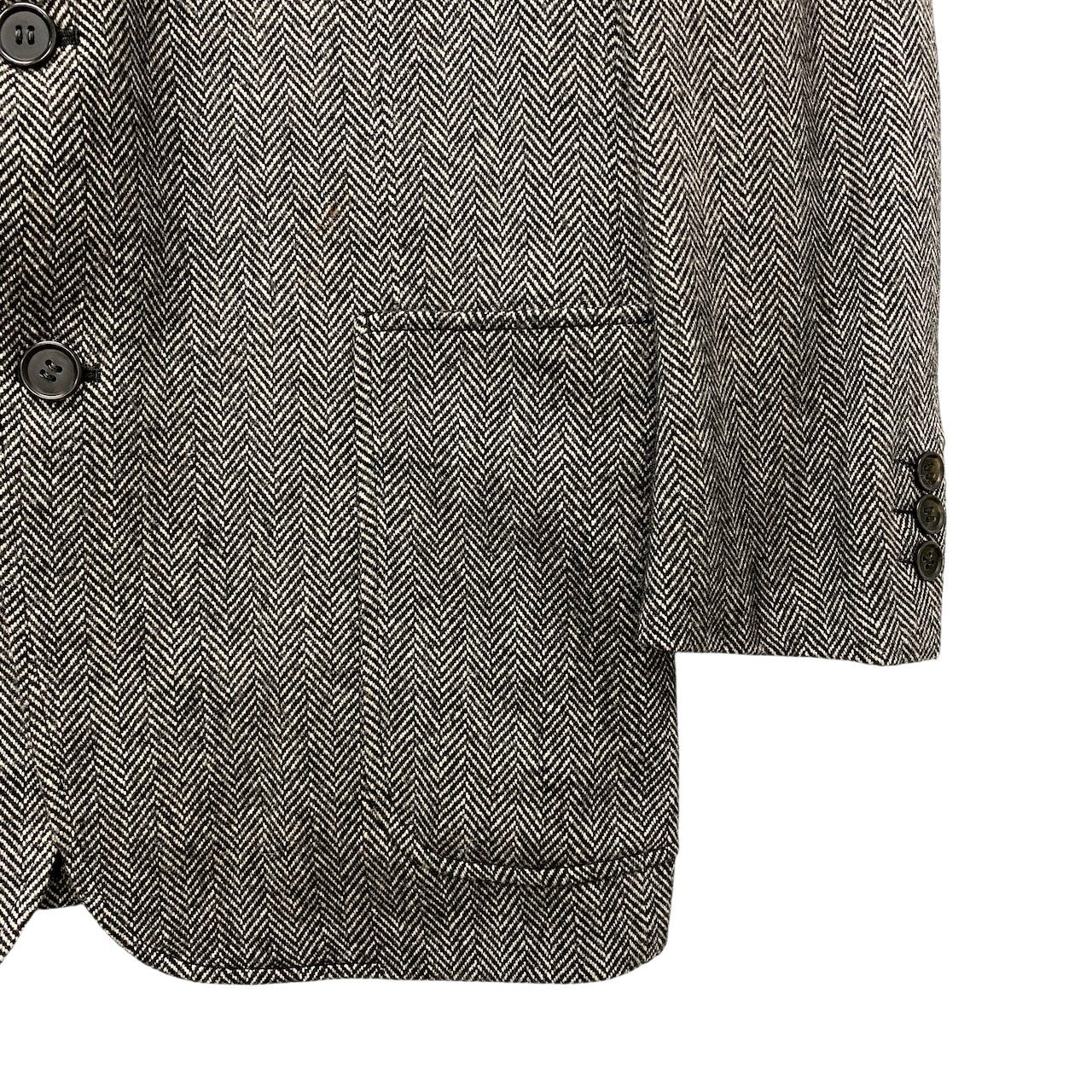 85g5 Christian Dior クリスチャンディオール テーラードジャケット カシミヤウールジャケット オールド ヘリンボーン ホワイト ブラック メンズ 男性用u02t
