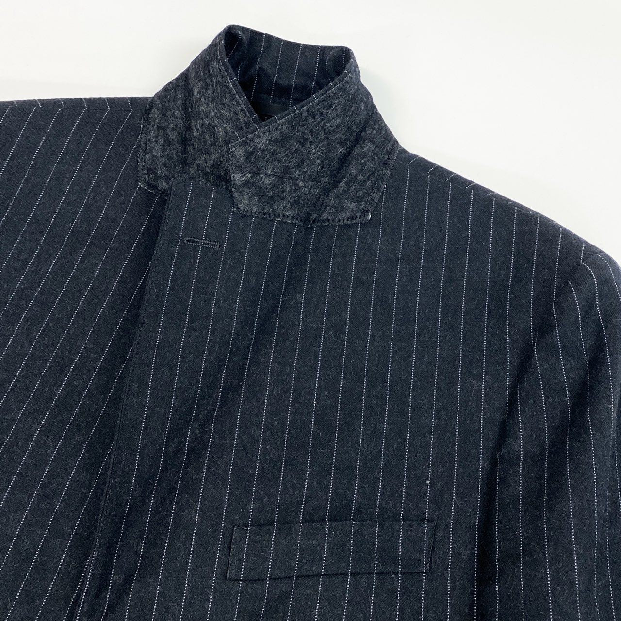 39d14 BURBERRY BLACK LABEL バーバリー ブラックレーベル ストライプスーツ セットアップ サイズ82-76-170 ブラック フォーマルt18r