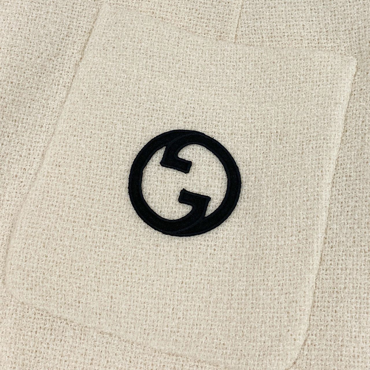 Ib11【美品】GUCCI グッチ ツイードスラックスパンツ サイドライン インターロッキングG ボトムパンツ 48サイズ アイボリー メンズ 男性用k02i