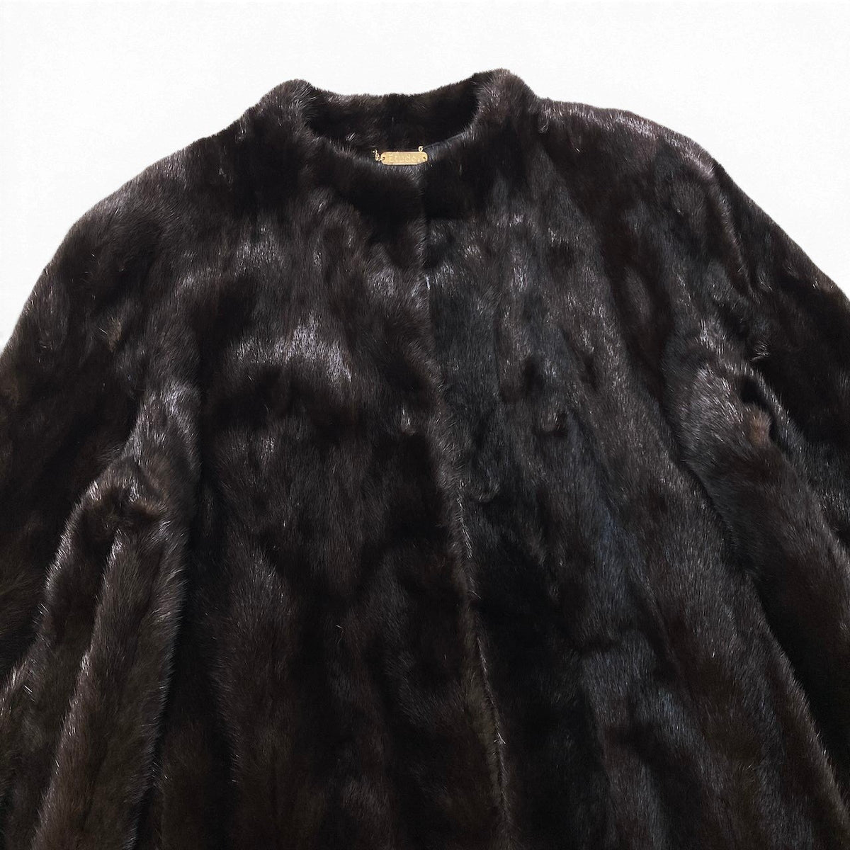 30i21 Etude マホガニーミンク ファーコート サイズ13 ダークブラウン 本毛皮 Mink Fur Coat リアルファー ノーカラーt18r