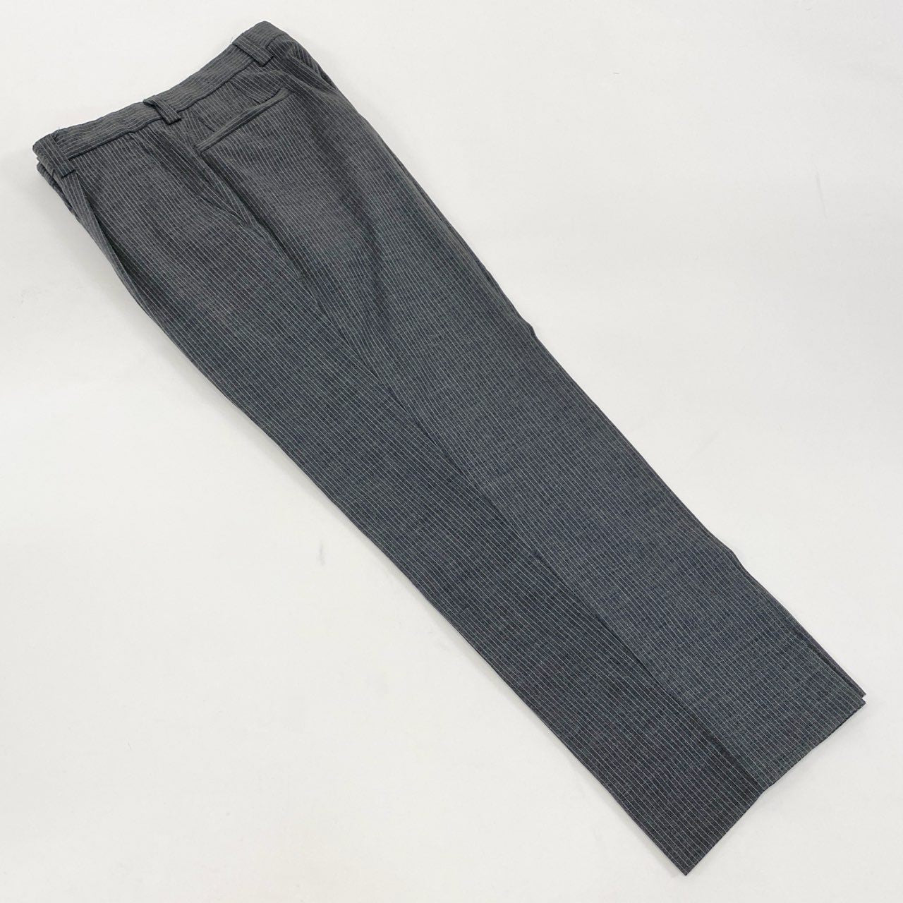 28k6 VERSACE COLLECTION ヴェルサーチ コレクション セットアップ スーツ ビジネス フォーマル 裏地総柄 ストライプ 48 グレー ウール メンズo07t