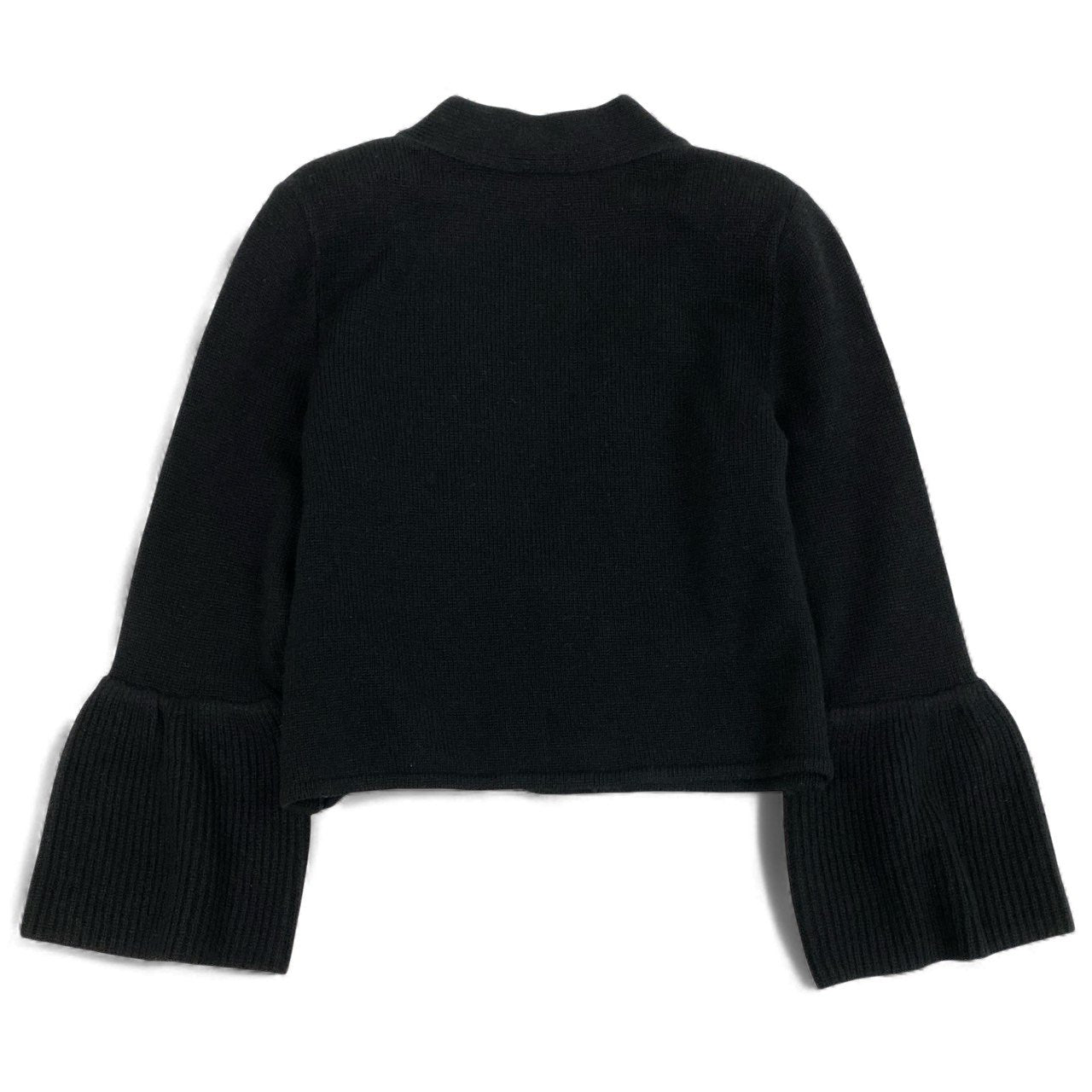 68L11 FOXEY フォクシー Pointelle Flare Cardigan ポインテルフレアカーディガン ニット トップス パールボタン 36534 38 ブラック カシミヤ100 レディースu02t