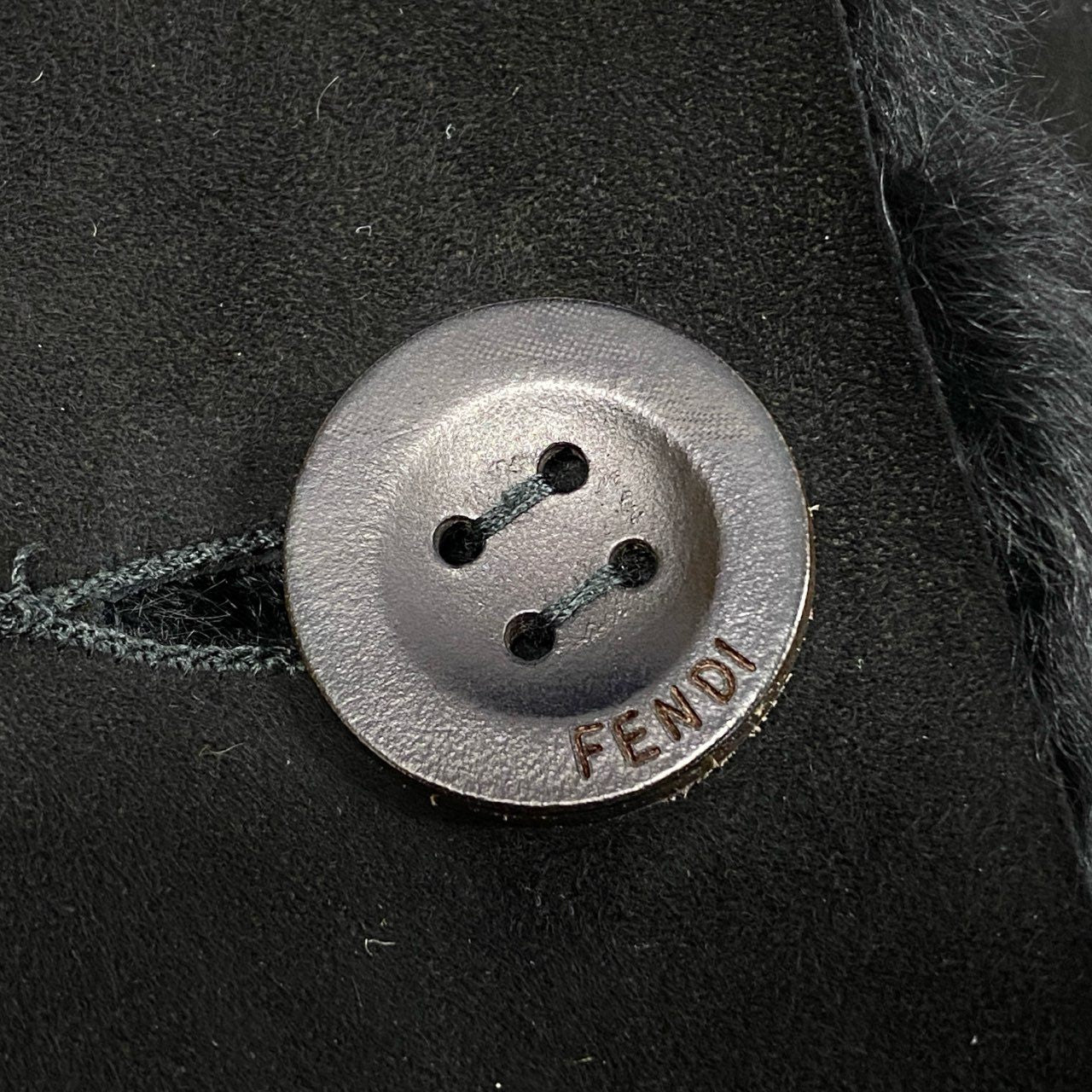 20a13 FENDI フェンディ ムートンコート レザーコート イタリア製 Mouton Leather Long Coat レディース 女性用 ブラックt18r