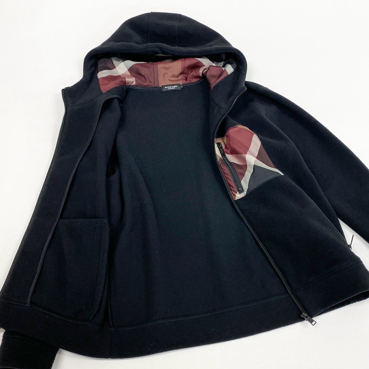 52L9 BLACK LABEL CRESTBRIDGE ブラックレーベルクレストブリッジ フリースパーカー ボトムス セットアップ 2点セット L ブラック メンズ 男性用u02t