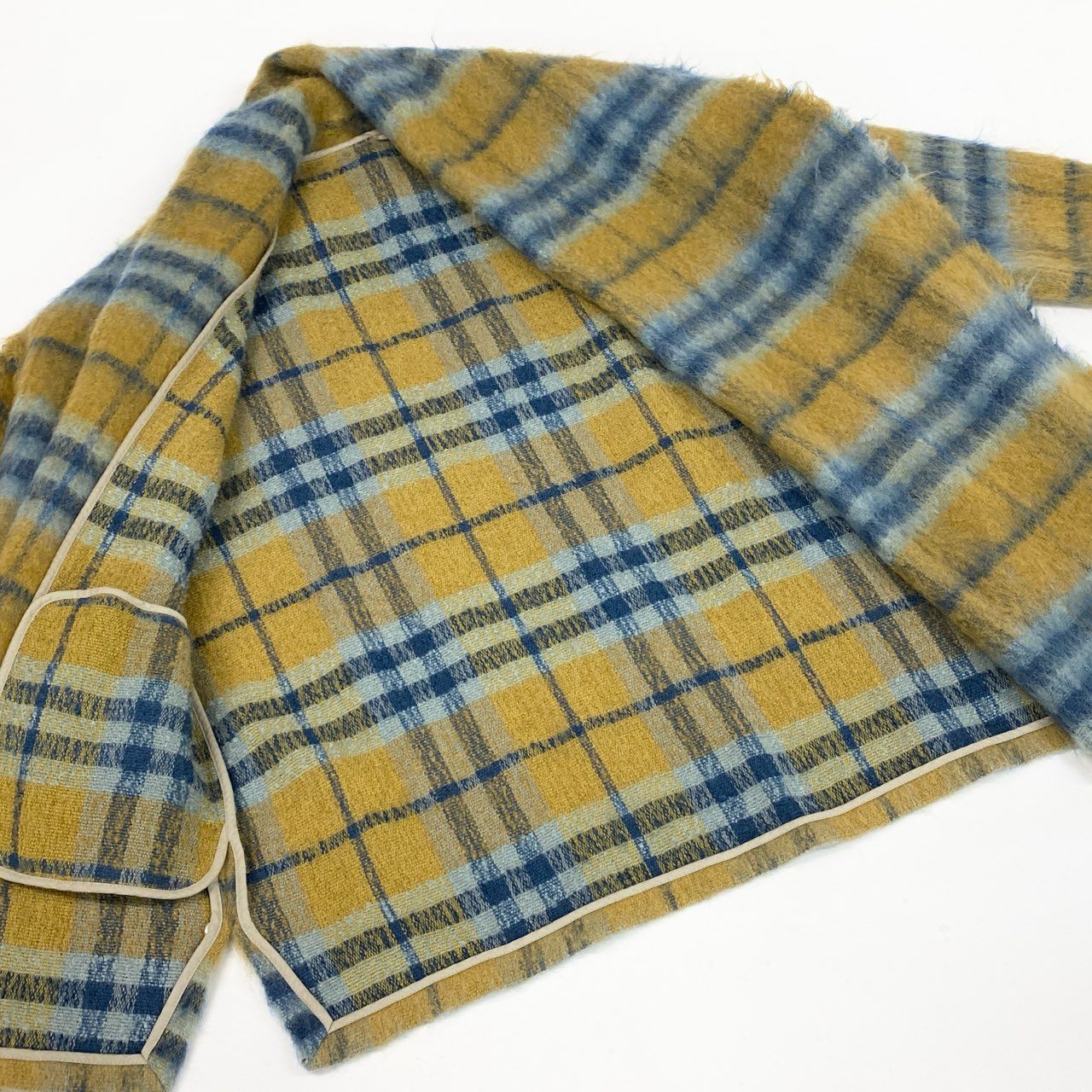 84L19 BLESS ブレス 6010 scheich モヘアコート ウールブレンド チェック柄 レディース 女性用 S マルチカラーk02i