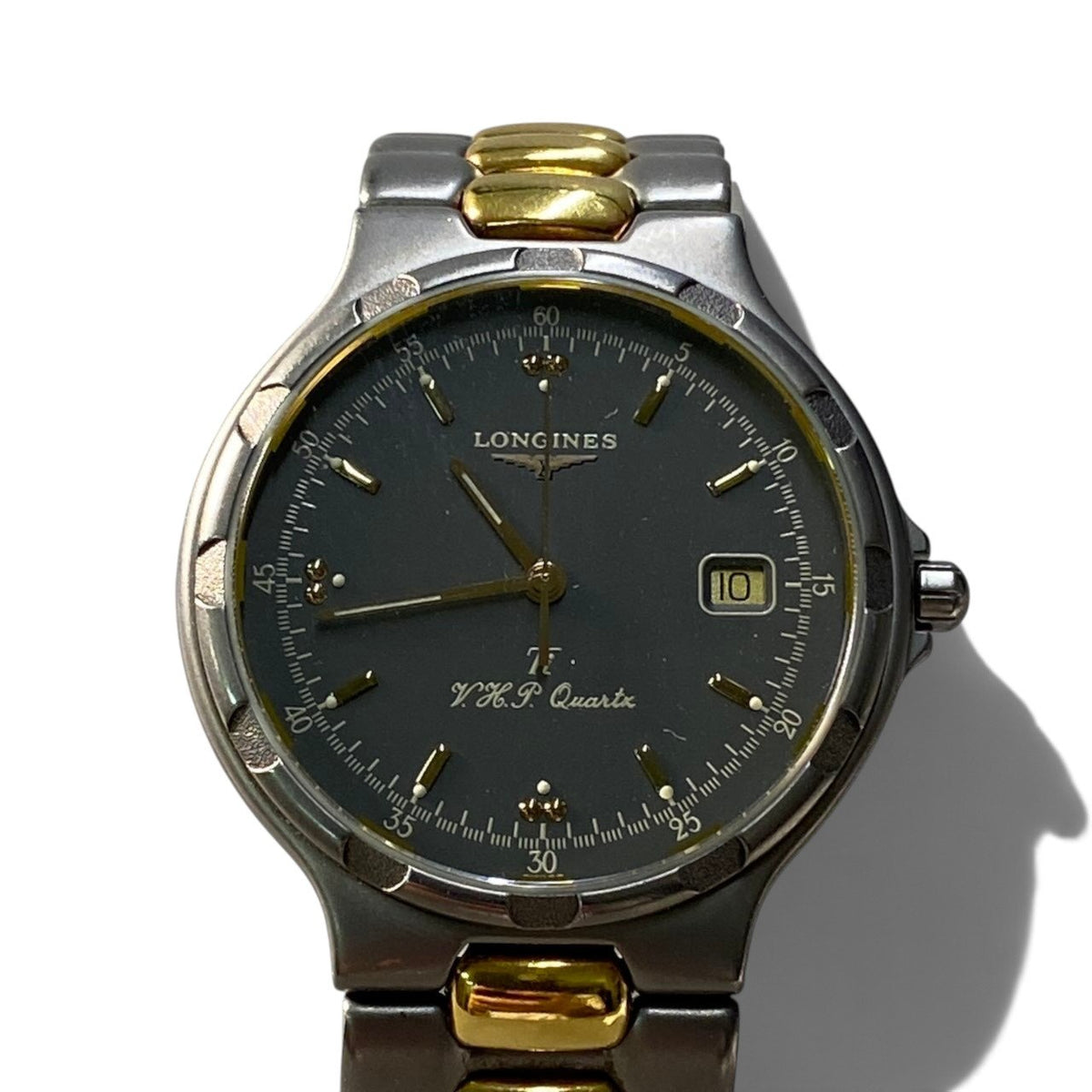 i10 稼働品 LONGINES ロンジン Conquest Ti コンクエスト チタン VHP クォーツ 腕時計 シルバー ゴールド メンズu02t