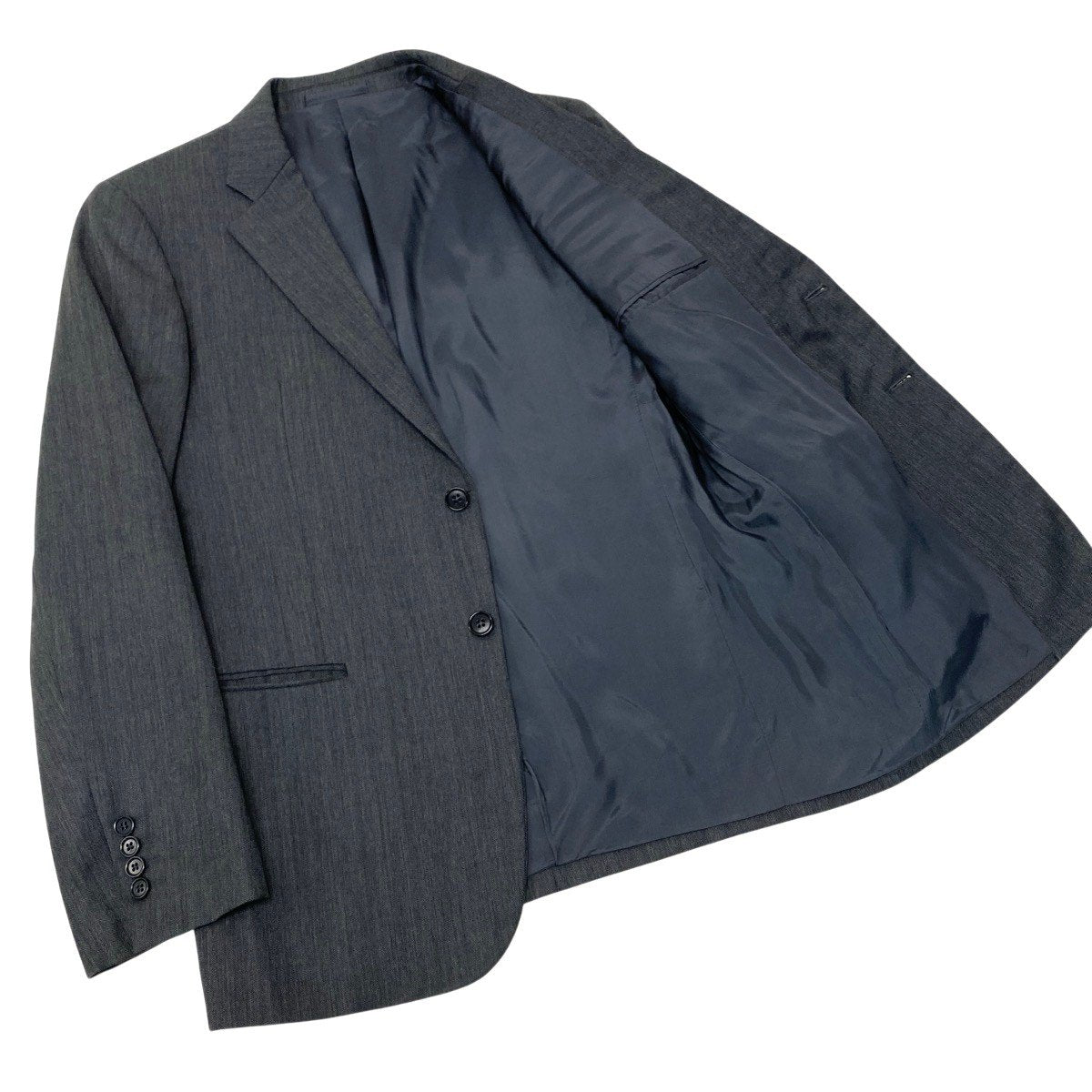 84g15 ARMANI COLLEZIONI アルマーニコレツィオーネ セットアアップ シングルスーツ 2B サイズ48 グレー ウール100％ メンズ 紳士服o07t