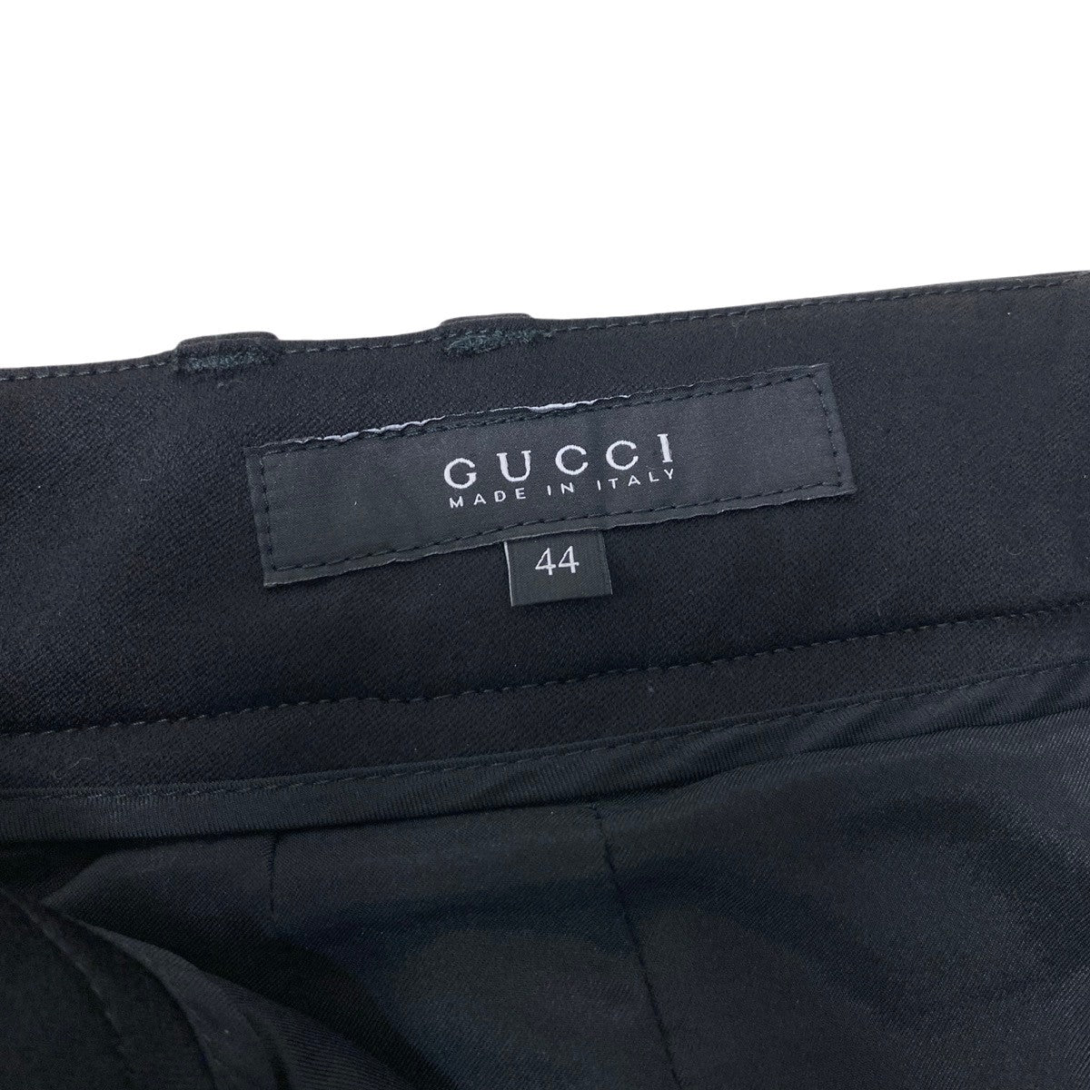 Ef12 GUCCI グッチ トムフォード期 スラックス ストレートパンツ 伸縮ストレッチ 169222 サイズ44 ブラック レディース 女性用t18r