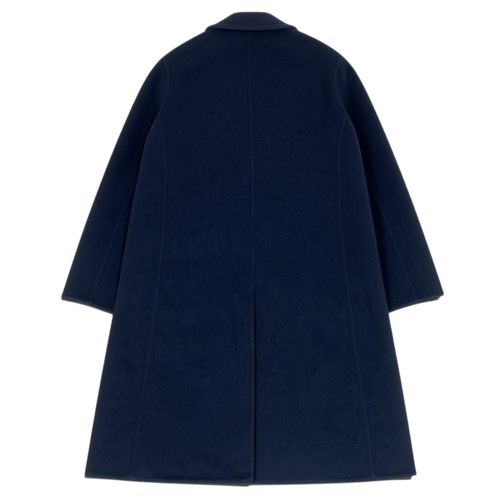 58i15 《極美品》 FENDI フェンディ チェスターコート カシミア ダブルフェイス 50 ネイビー カシミヤ100 メンズu02t