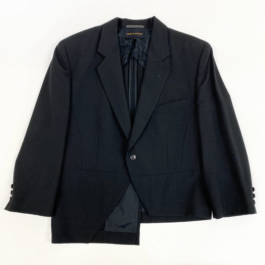 62l24【美品】COMME des GARCONS コムデギャルソン AD1991 Vintage ウールギャバ アシンメトリージャケット Sサイズ ブラック メンズk02i