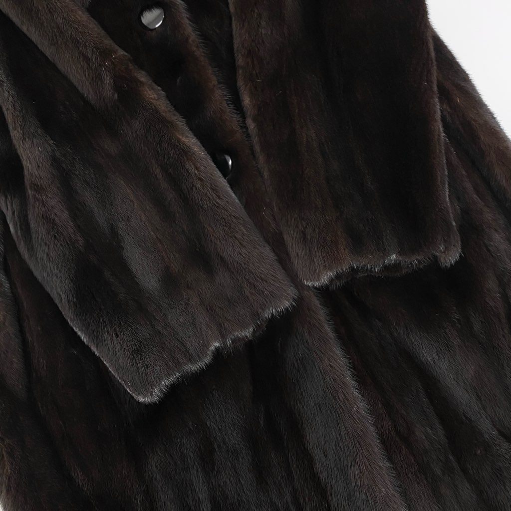 29l27 Terry's テリーズ マホガニーミンク ロングコート サイズF ダークブラウン 本毛皮 MINK FUR 毛並み◎t18r