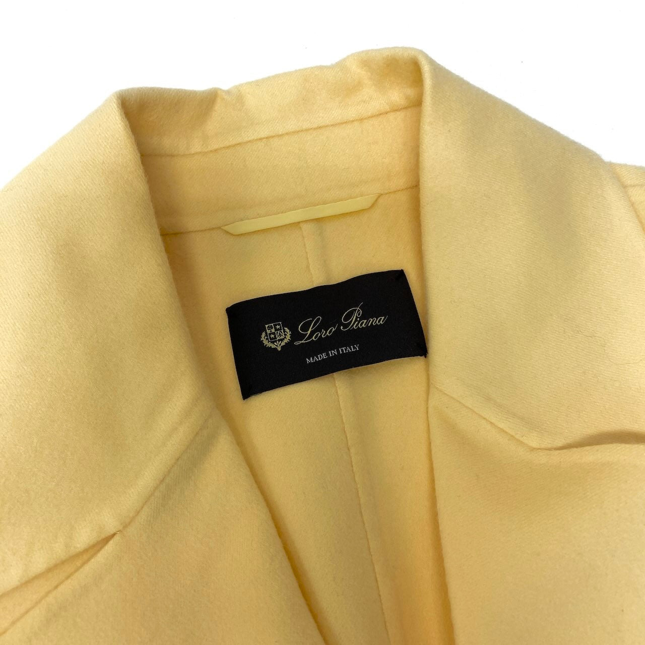 54d13 Loro Piana ロロピアーナ カシミヤ100％ ノースリーブコート Cashmere Sleeveless Coat サイズM イエロー ベルト付t18r