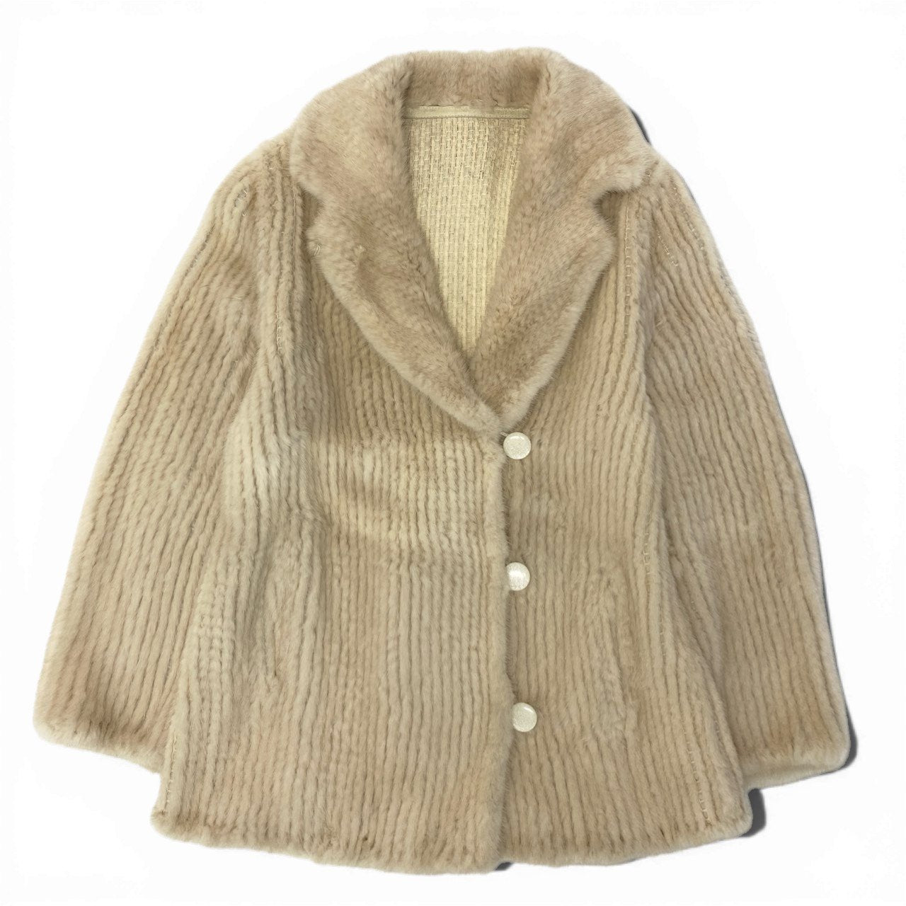 38c3 パールミンク リバーシブル ファーコート サイズF ホワイト 本毛皮 Pearl Mink Fur Coatt18r