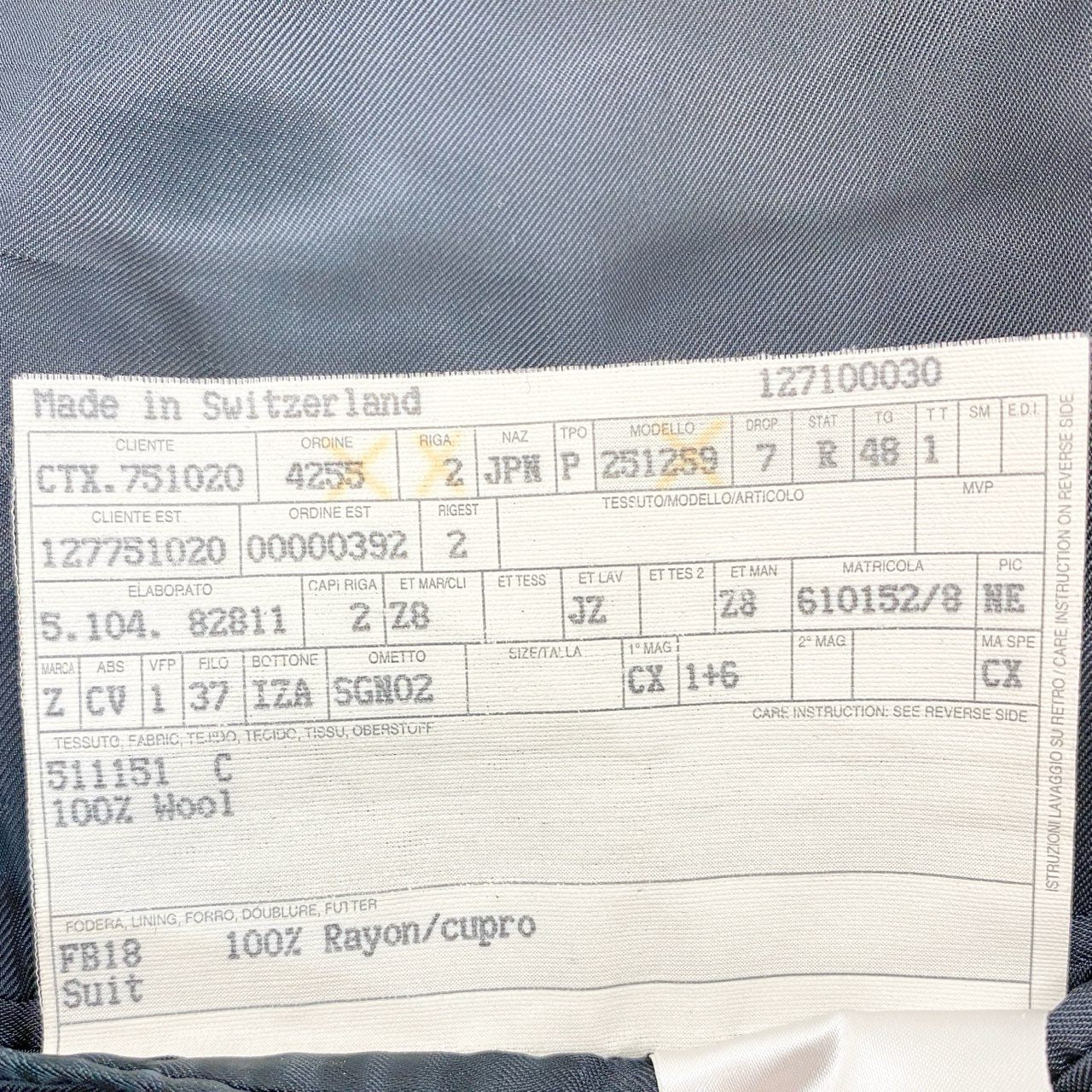 34i18 Ermenegildo Zegna エルメネジルドゼニア セットアップ スーツ ビジネス◎ フォーマル◎ テーラードジャケット パンツ 48 ネイビー ウール メンズk02i