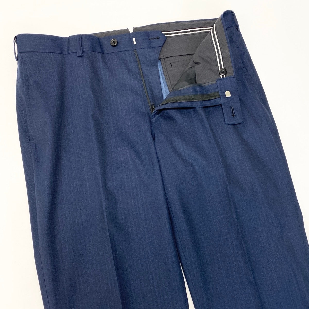 36e27①【美品】 azabu tailor 麻布テーラー Loro Piana ロロピアーナ生地 セットアップ オーダースーツ シングル 2B XLサイズ ネイビー メンズ 紳士服u02t