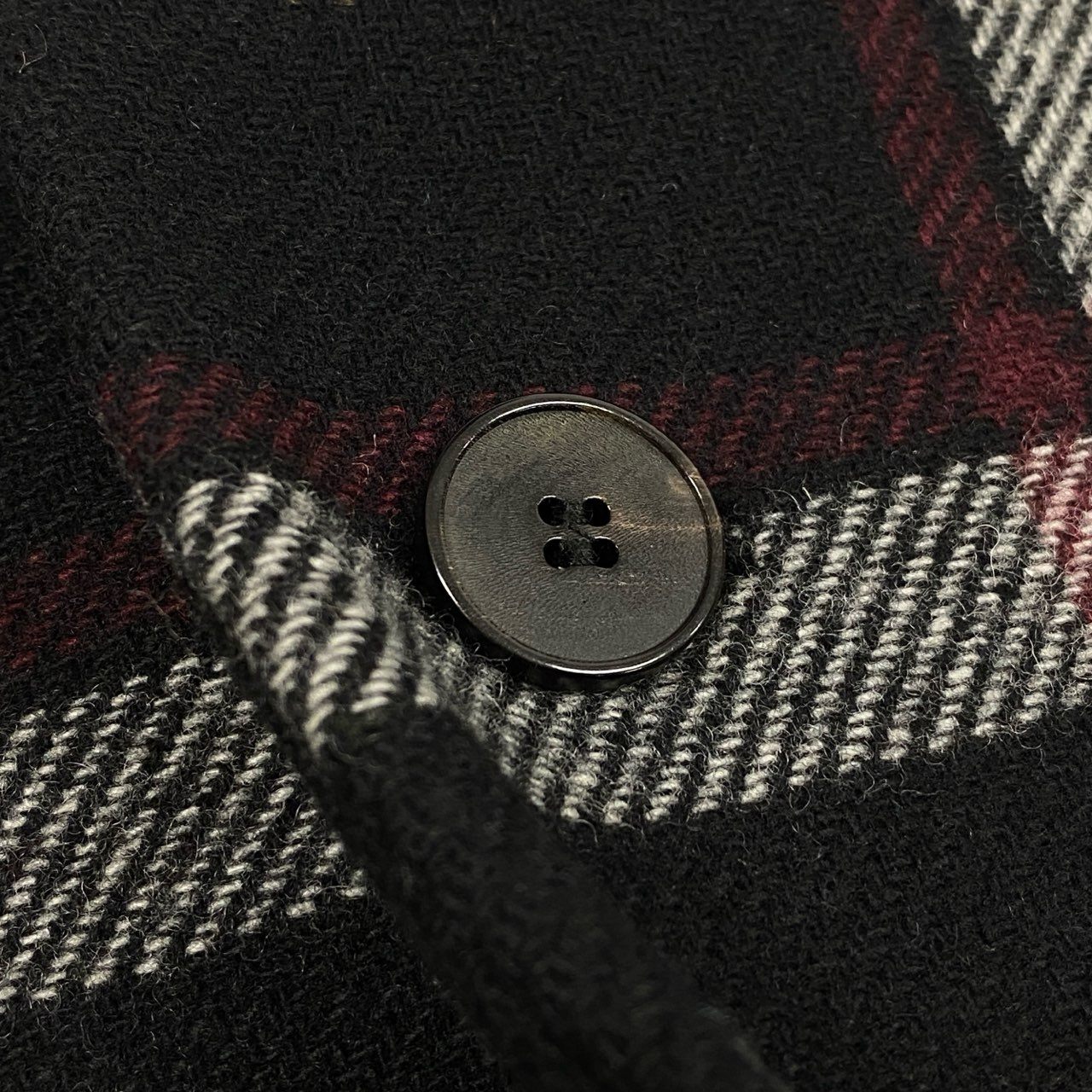 5L17 McQ Alexander McQueen マックキュー アレキサンダーマックイーン チェック柄 チェスターコート アウター COQN-LA-2007 46 ブラック ウール メンズo07t