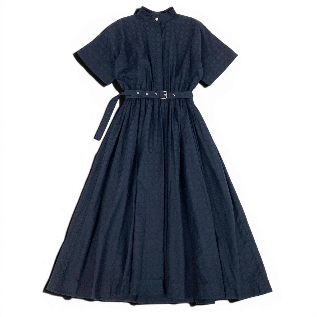 Ee14 Christian Dior クリスチャンディオール マクロカナージュ ドレス ベルテッドミディワンピース サイズ38 ネイビー Macrocannage Dress レディース ワンピk02i