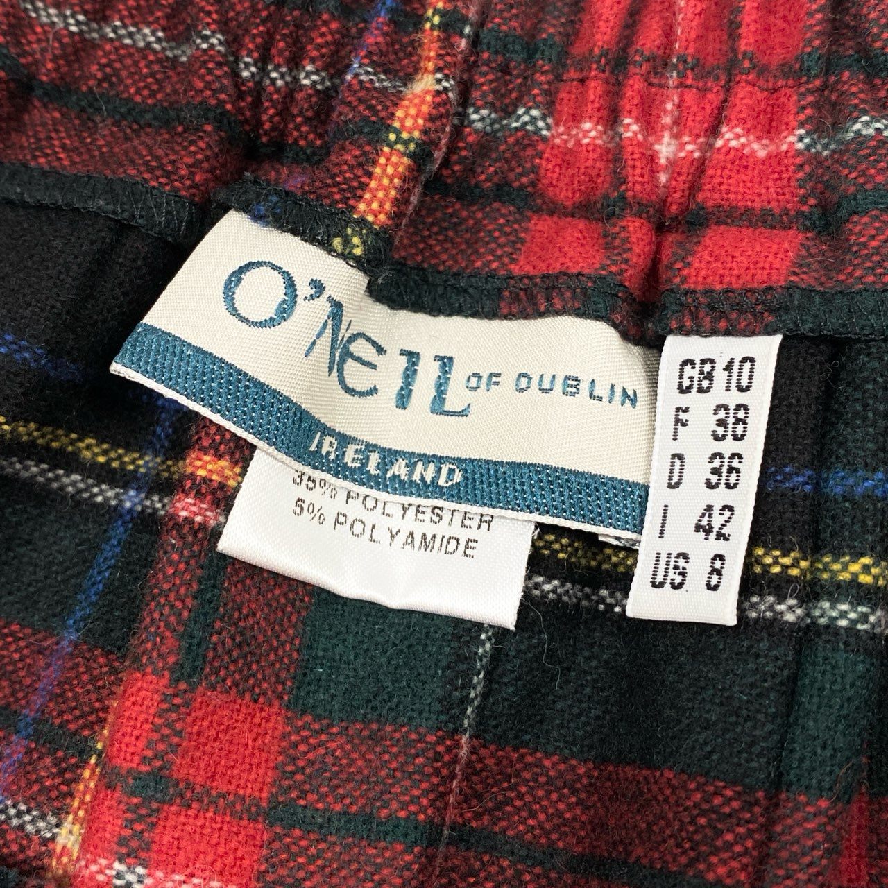 36L10 O’NEIL OF DUBLIN オニールオブダブリン 定番 チェック柄 巻きスカート ロングスカート クリップ付き 10 レッド グリーン タータンチェック レディース 女性用u02t