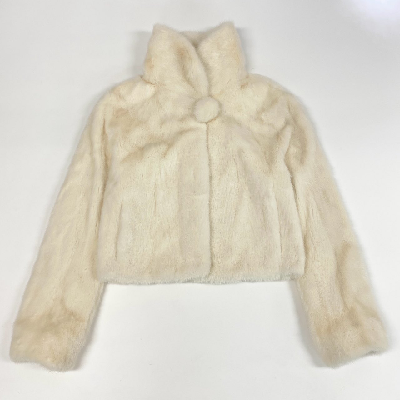 20k2《希少》 Pellicce Moda ペリーチェモーダ パールミンク ジャケット ホワイト 最高級本毛皮 PEARL MINK FUR コート イタリア製t18r