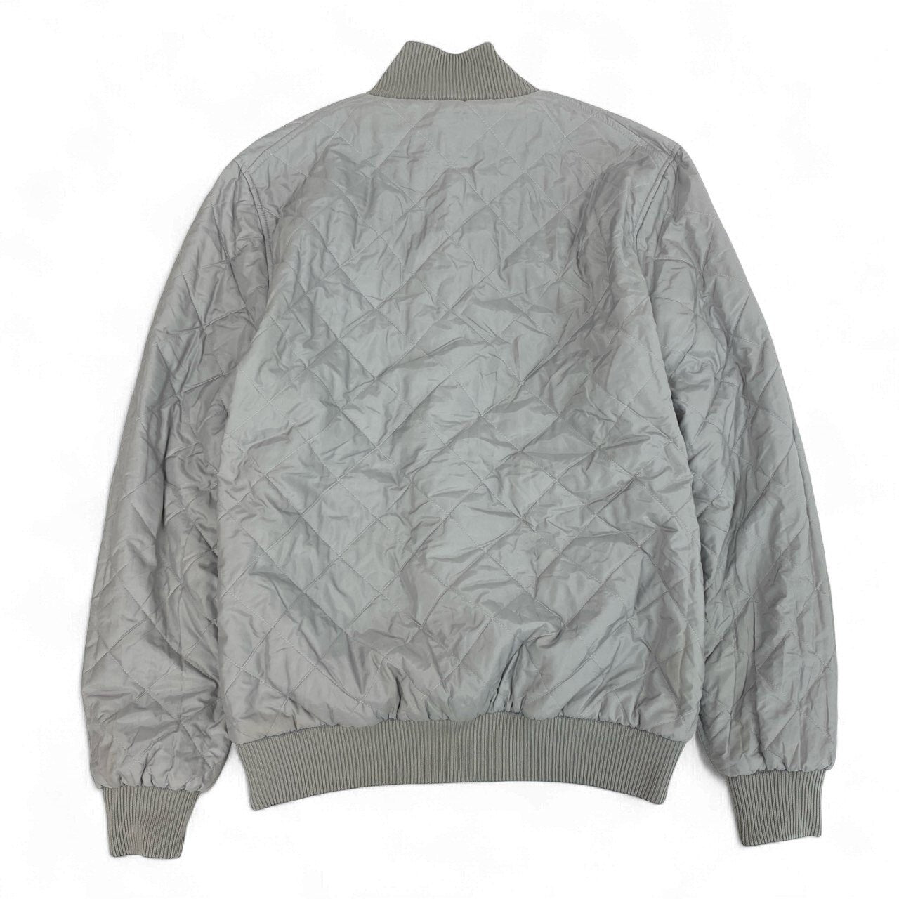 76k21 Salvatore Feraggamo サルヴァトーレフェラガモ リバーシブル ニットジャケット 中綿ブルゾン 2way イタリア製 ガンチーニジップ メンズ 紳士服 L グレーu02t