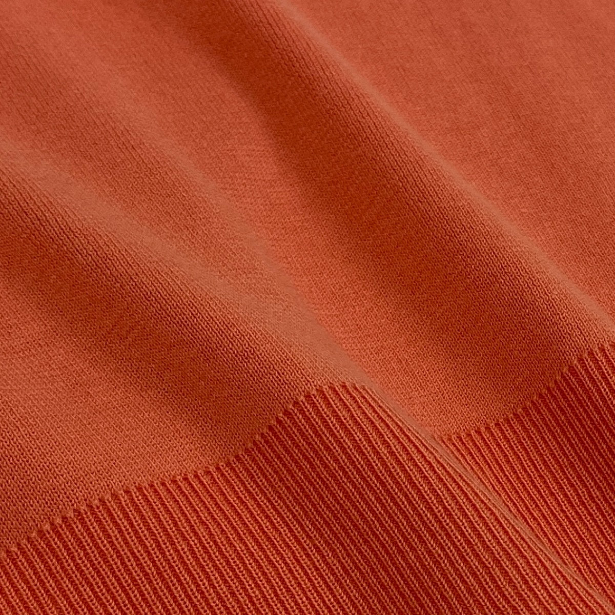 10i30 【新品保管品】FOXEY フォクシー 半袖ニットセーター  ロゴ刺繍 イタリア製 40サイズ オレンジ コットン100％ レディース 女性用u02t