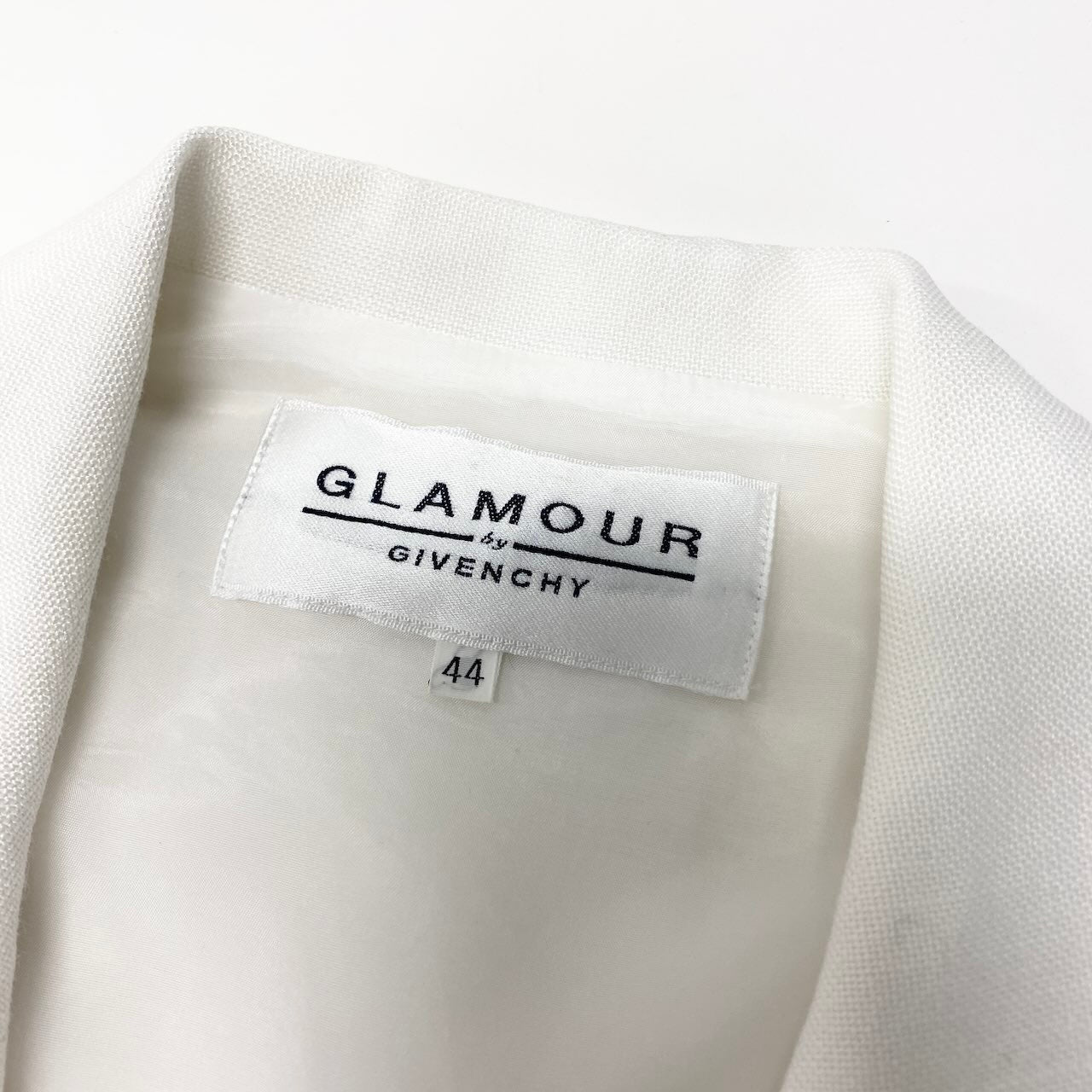 10c29 GLAMOUR GIVENCHY グラマー ジバンシー 半袖テーラードジャケット ブレザー アウター 44サイズ ホワイト レーヨン100％ レディース 女性用o07t