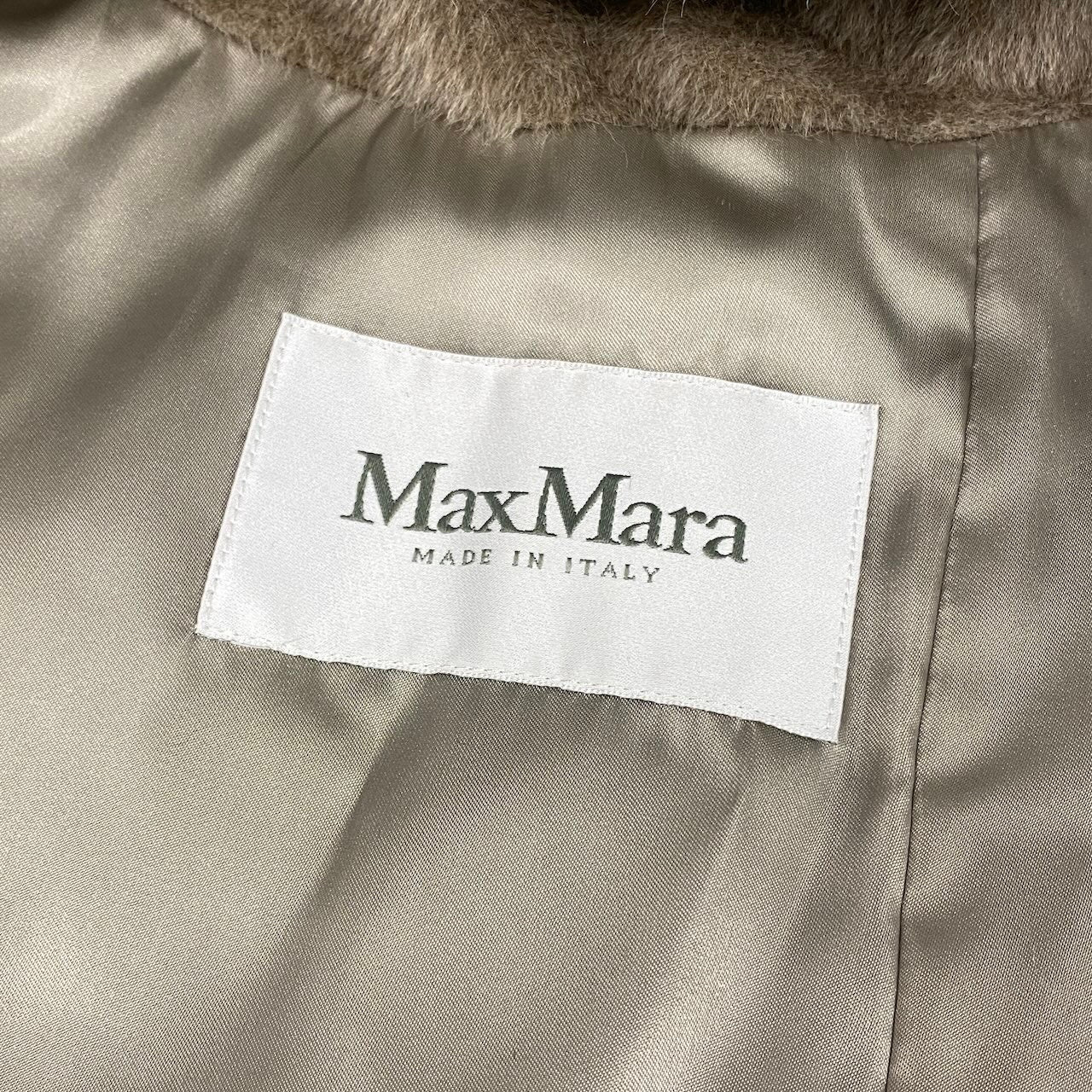 16e7【美品】Max Mara マックスマーラ フーディーアルパカシャギーコート アウター イタリア製 10861243 36サイズ ブラウン レディース 女性用t18r