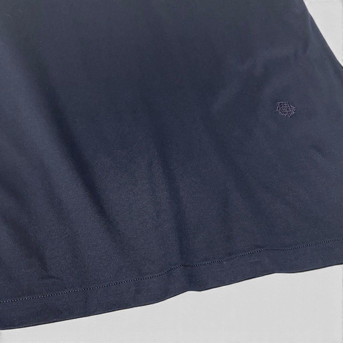 25i27 《美品》 Loro Piana ロロピアーナ 半袖カットソー Tシャツ メンズシャツ ロゴ刺繍 コットンシャツ イタリア製 FA15069 44 ブラック 綿100％ メンズ 男性用u02t