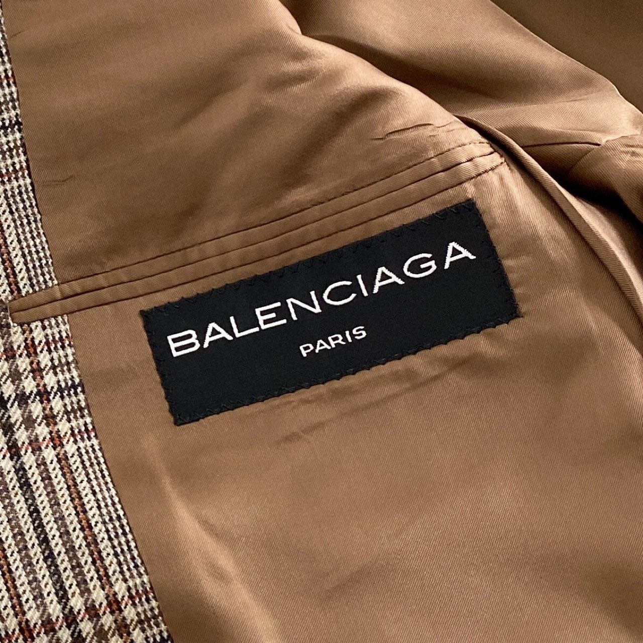 85h28 【イタリア製】　BALENCIAGA バレンシアガ ヴィンテージ テーラードジャケット ブレザー チャック 4AB ブラウン系 メンズ 紳士