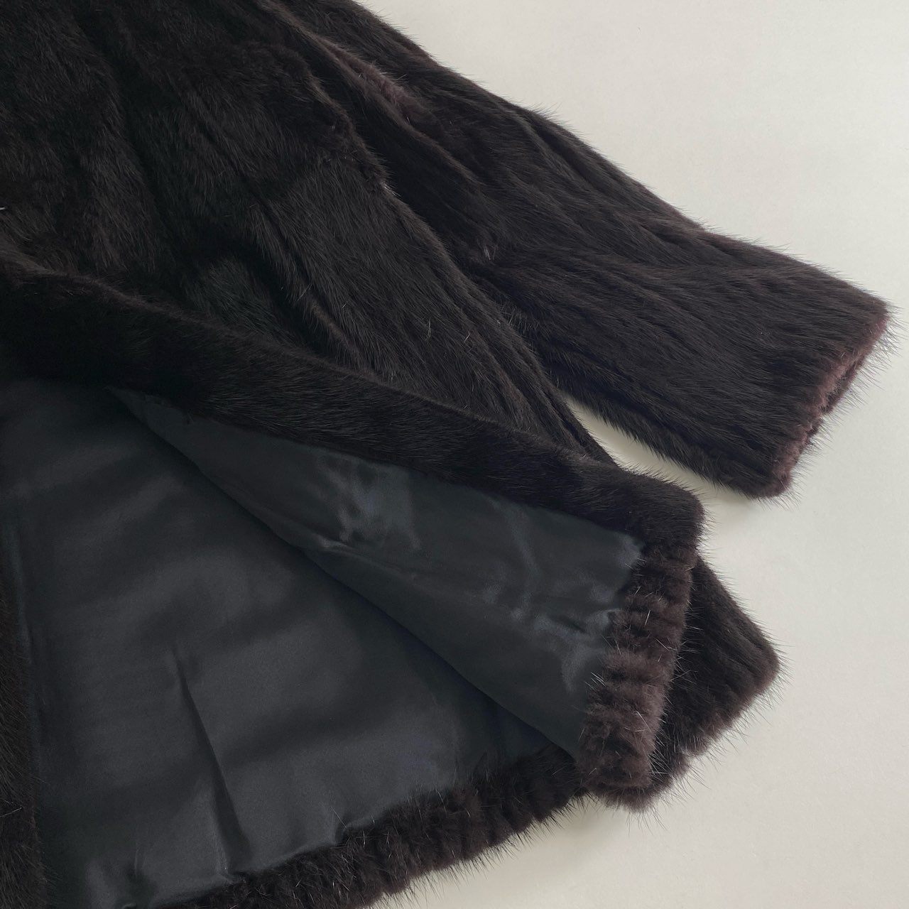 16h15 【本毛皮】ミンクファー 毛皮コート ミンクコート サイズ13号 ブラック ミンク レディース 婦人 MINK FUR