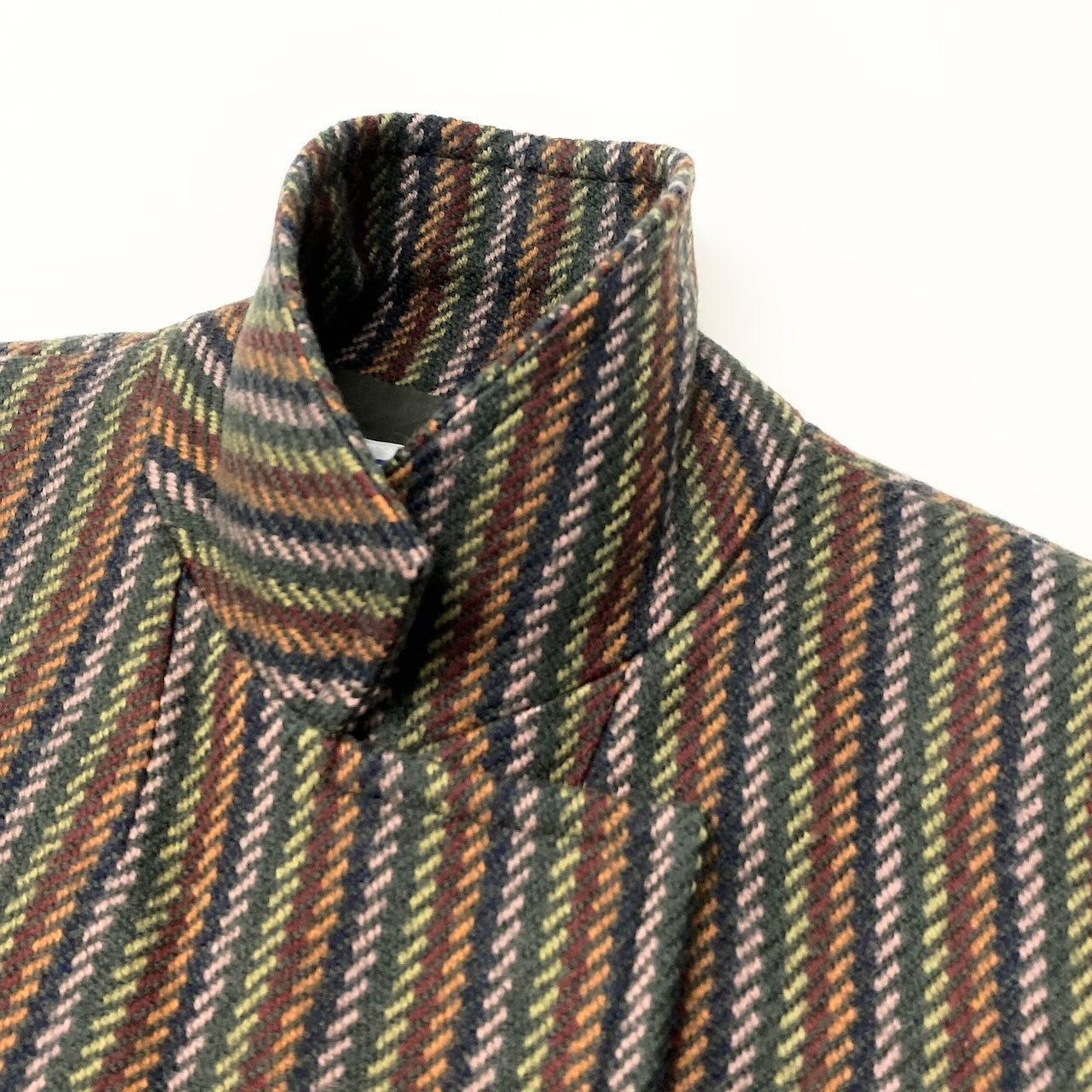 13f15 YVES SAINT LAURENT イヴサンローラン テーラードジャケット ストライプ柄 刺繍 サイズＭ マルチカラー ウール100％ レディース女性用u02t