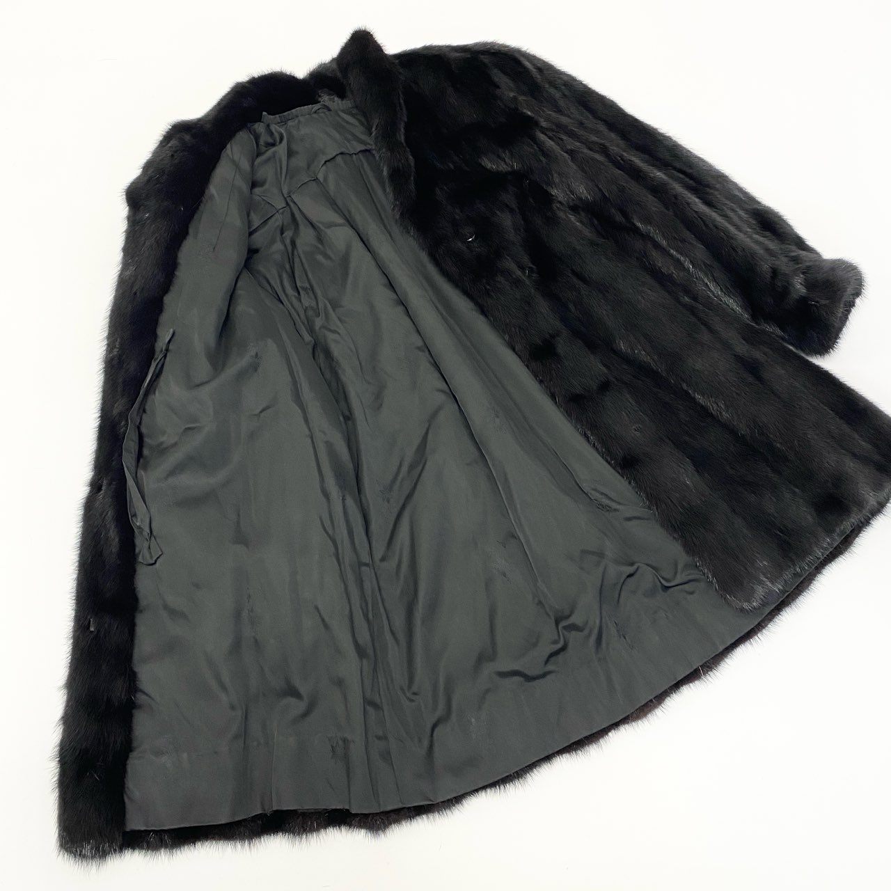 45a15 MG Sable FUR セーブルファー SAGA MINK サガミンク 金サガ ダークミンク コート F ブラック 最高級本毛皮 Mink Fur Coatt18r