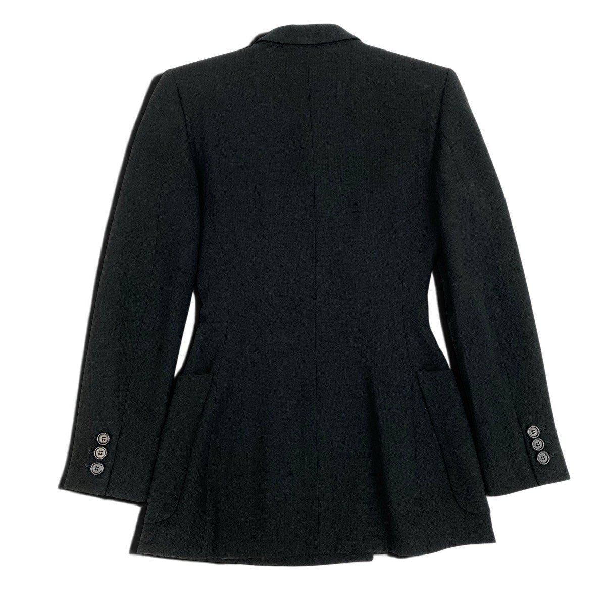 Eh6 DOLCE＆GABBANA ドルチェアンドガッバーナ テーラードジャケット ピークドラペル ダブルブレスト イタリア製 ロングジャケット 40 ブラック レディース 女性用o07t