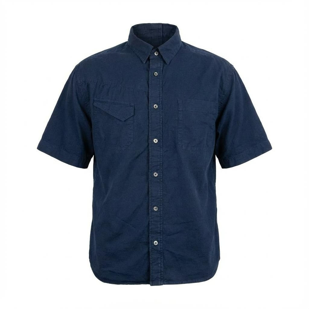 29a9 sacai サカイ 半袖シャツ ドッキングシャツ アシンメトリー トップス 1 ネイビー コットン メンズ 男性用u02t