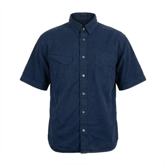 29a9 sacai サカイ 半袖シャツ ドッキングシャツ アシンメトリー トップス 1 ネイビー コットン メンズ 男性用u02t