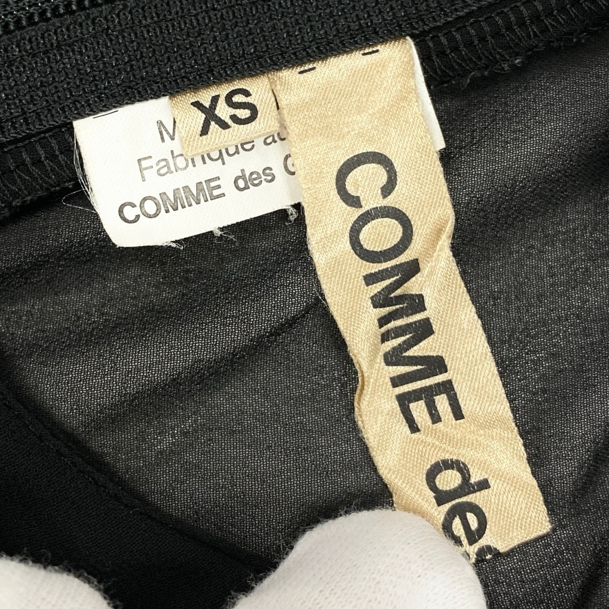 Ag23 COMME des GARCONS AD2018  フリルブラウス 丸襟 シースルー 日本製 XSサイズ ブラック ポリエステル100％ レディース 女性用ta2