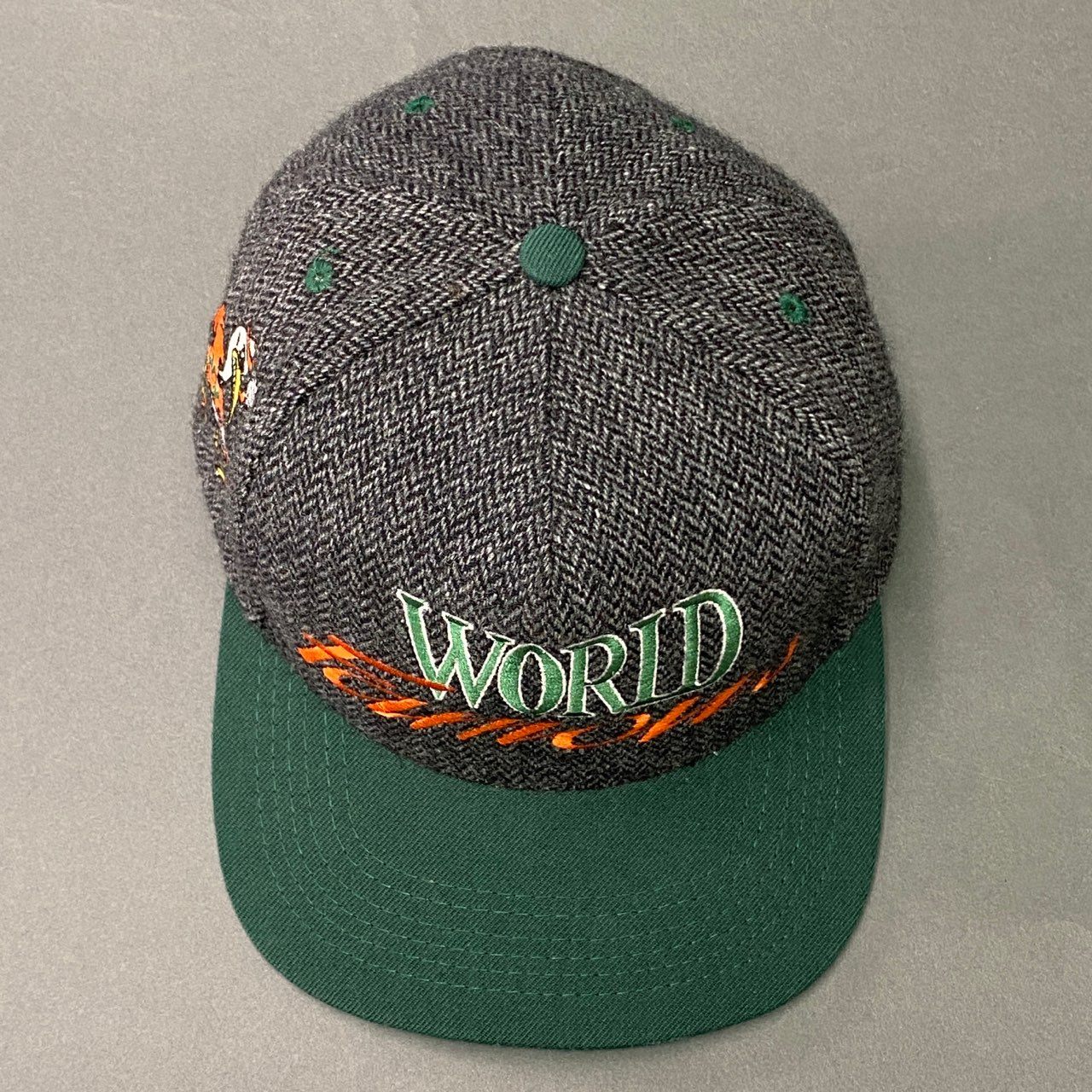 l20 １ Supreme シュプリーム 初期 World Famous 5Panel Cap パネルキャップ グリーン Vintage ビンテージ ヘリンボーン NY スナップバック