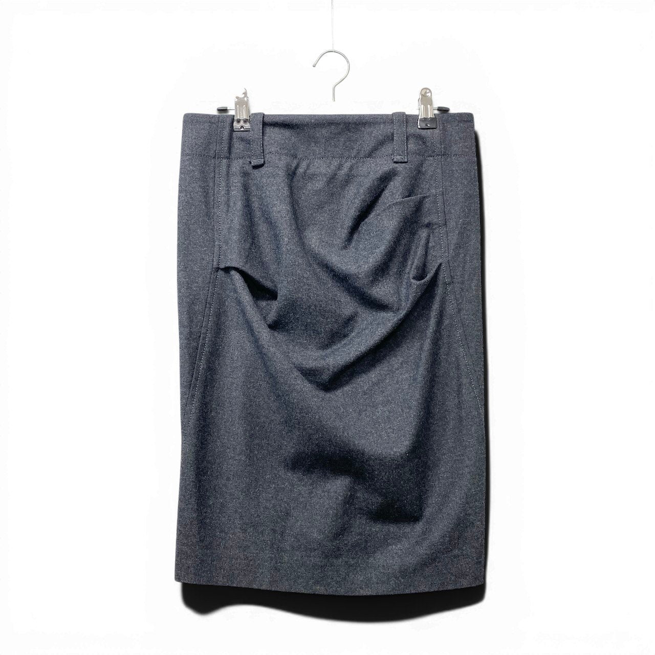 20f16 BRUNELLO CUCINELLI ブルネロクチネリ 膝丈スカート タイトスカート ウールブレンド イタリア製 サイズ38 ダークグレー レディース 女性用u02t
