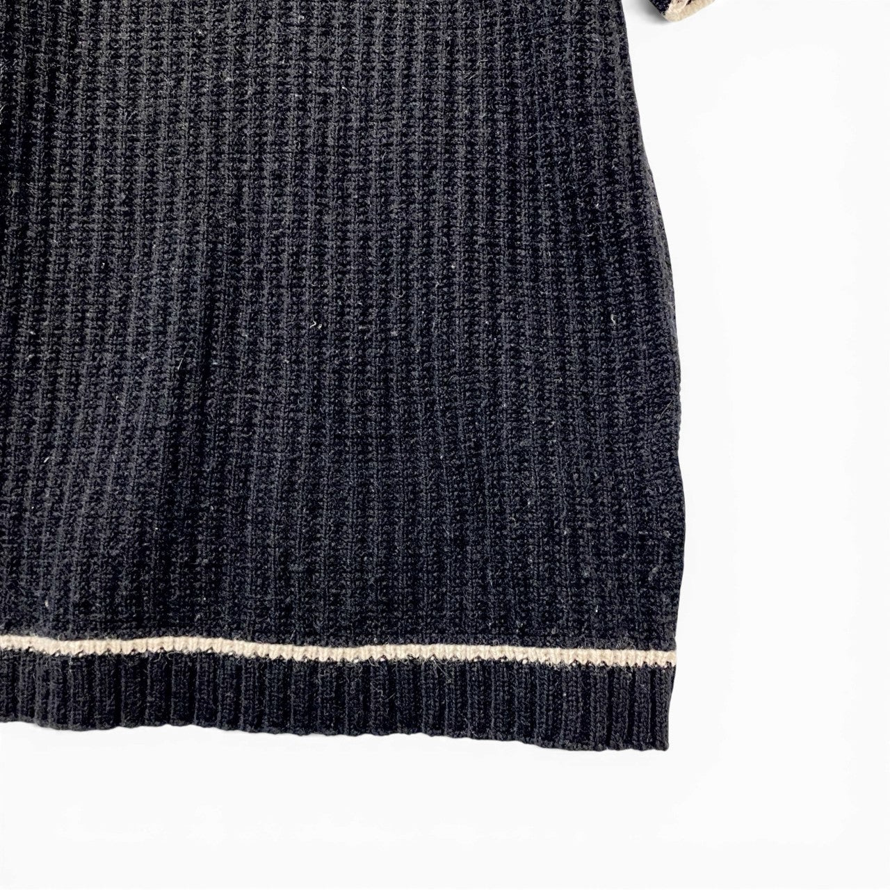 70b16 GUCCI グッチ 半袖パフスリーブニットセーター ハイネックニットセーター トップス Lサイズ ブラック レディース 女性用u02t