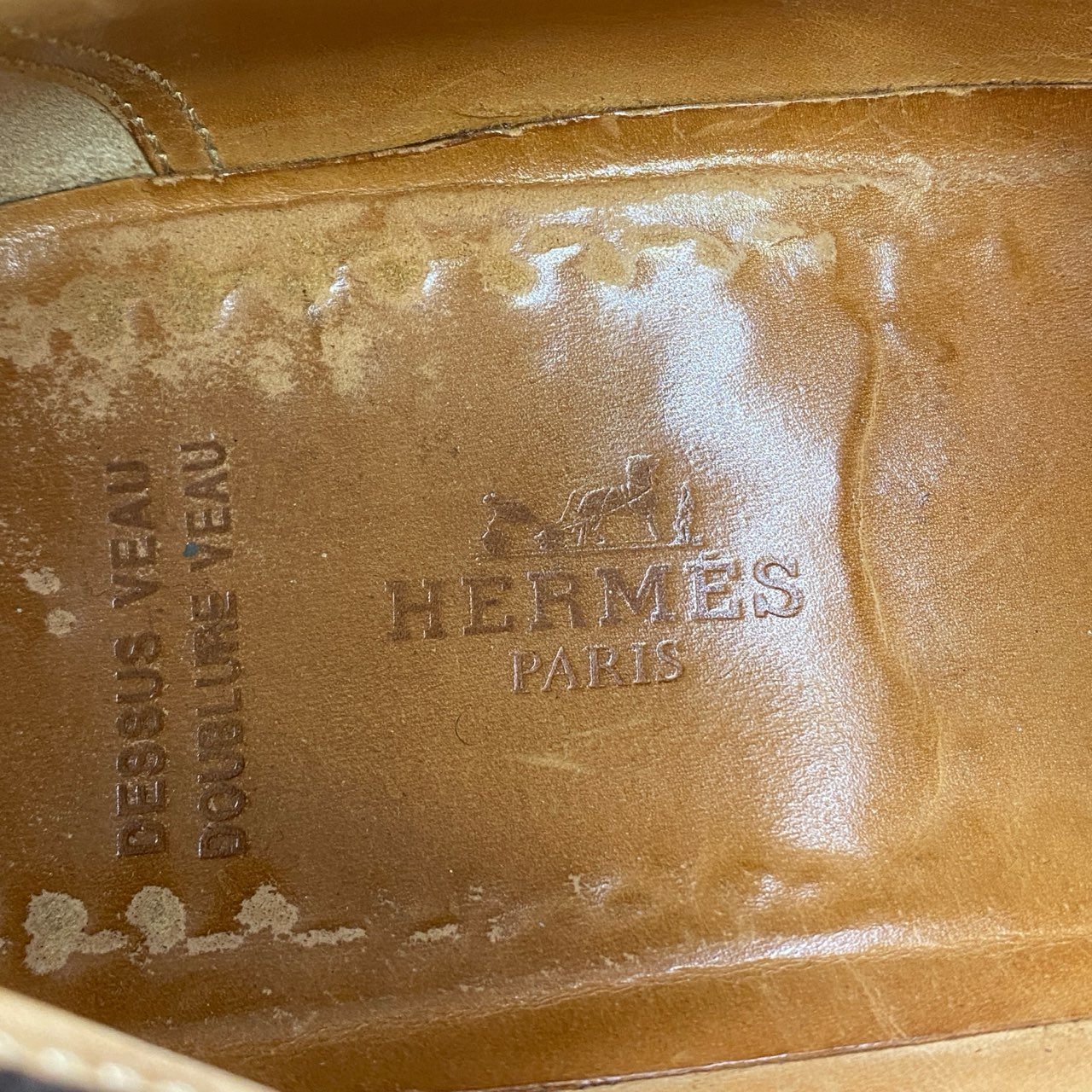 2L15 HERMES エルメス スウェード レザー シューズ ローファー 靴 イタリア製 41サイズ ブラウン メンズk02i